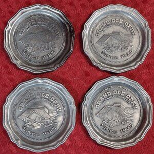Set of 4 Vintage Pewter Grand Ole Opry Coasters